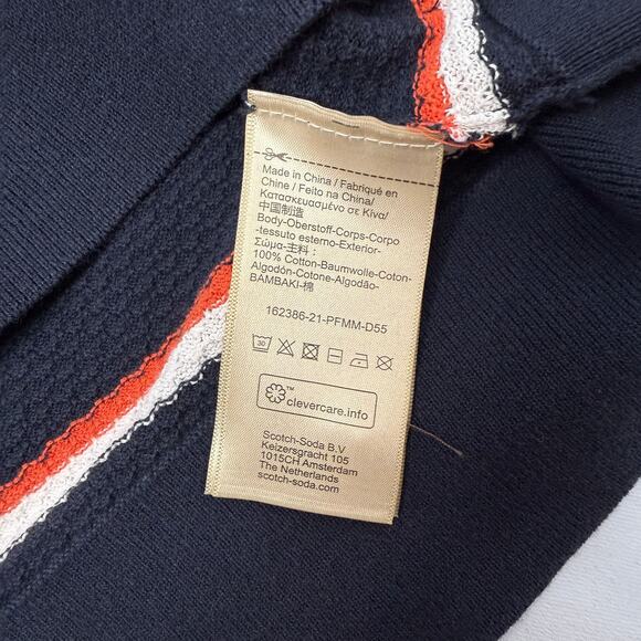 Scotch & Soda Mens M Knit Polo Shirt Multicolor Striped Cotton Short Sleeve TV - Picture 10 of 14